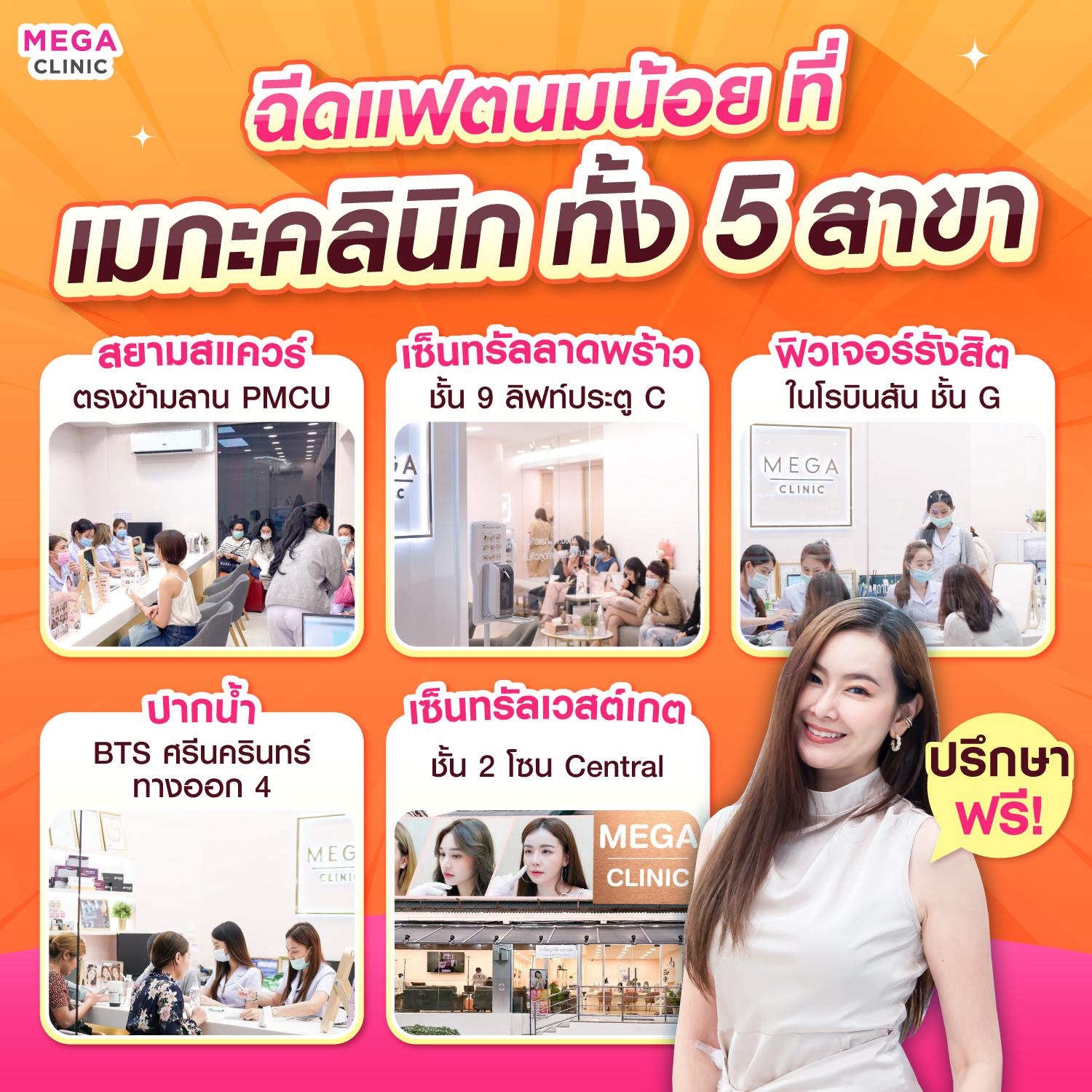 ฉีดแฟตนมน้อย เมกะ คลินิก 5 สาขา