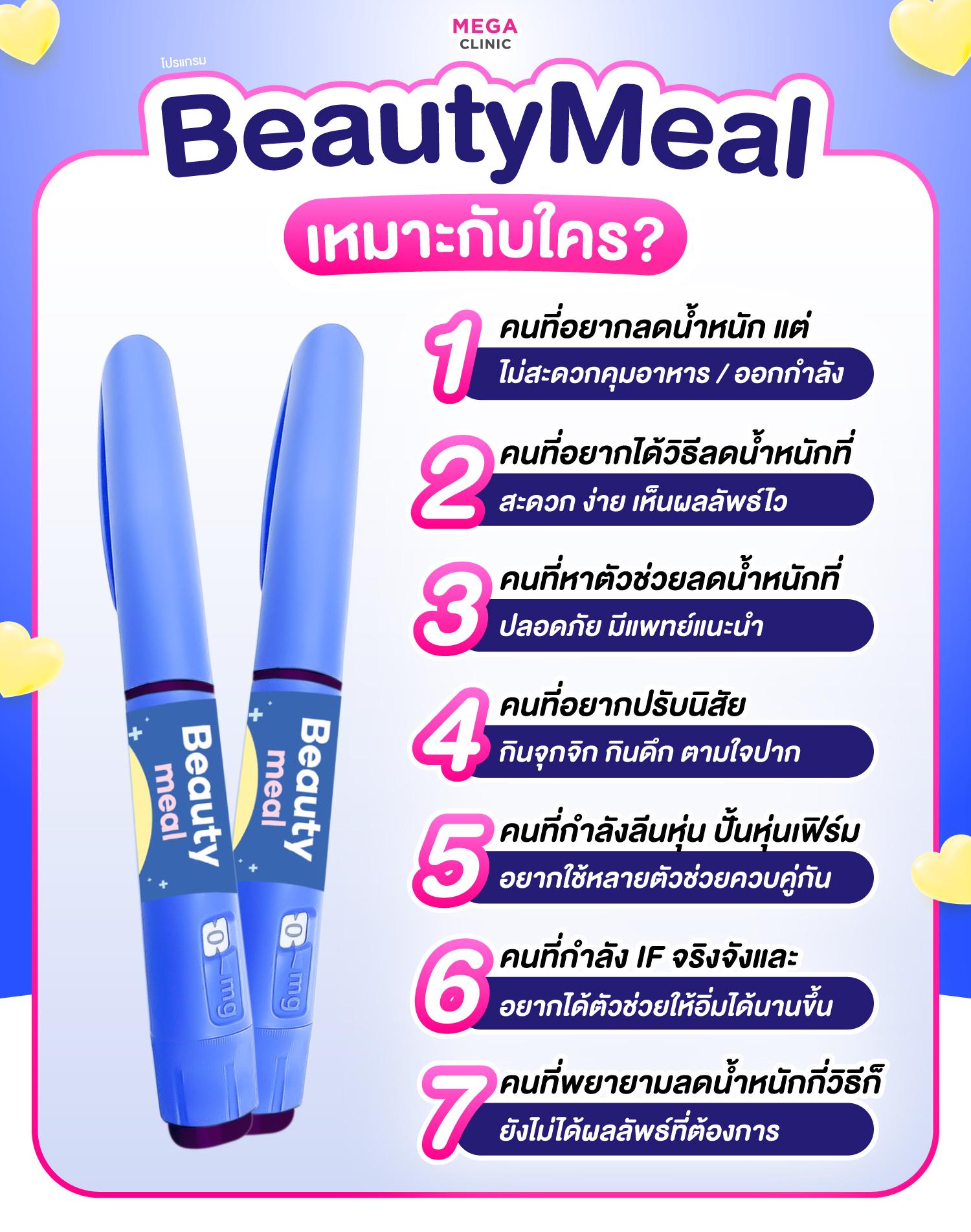 ปากกาลดน้ำหนัก BeautyMeal เมกะคลินิก เหมาะกับใคร