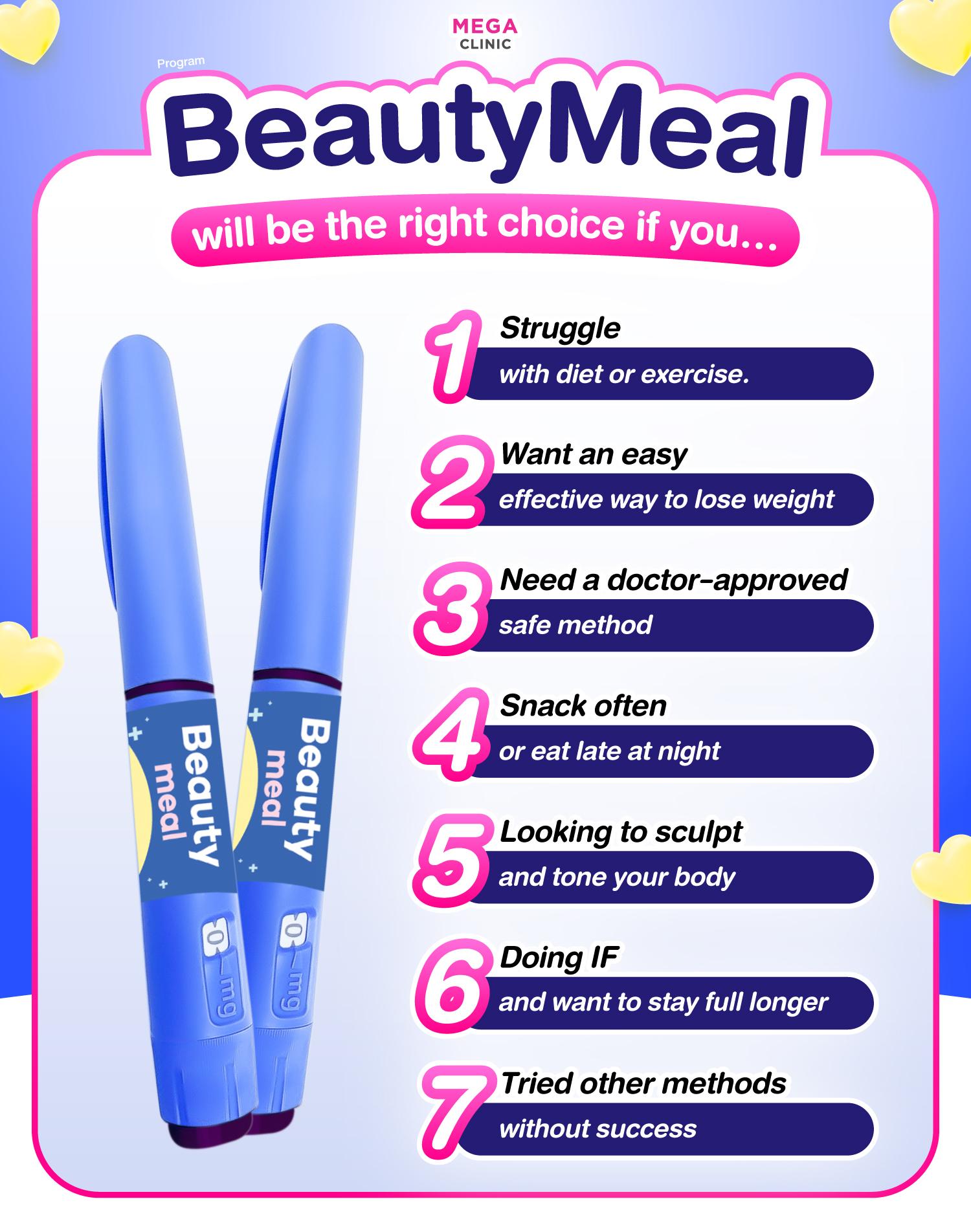 ปากกาลดน้ำหนัก BeautyMeal เมกะคลินิก เหมาะกับใคร