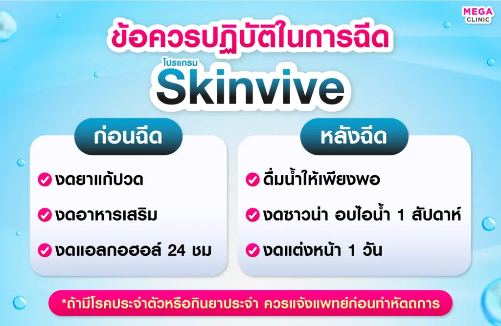 วิธีดูแลตัวเอง ก่อน และหลังฉีด Skinvive