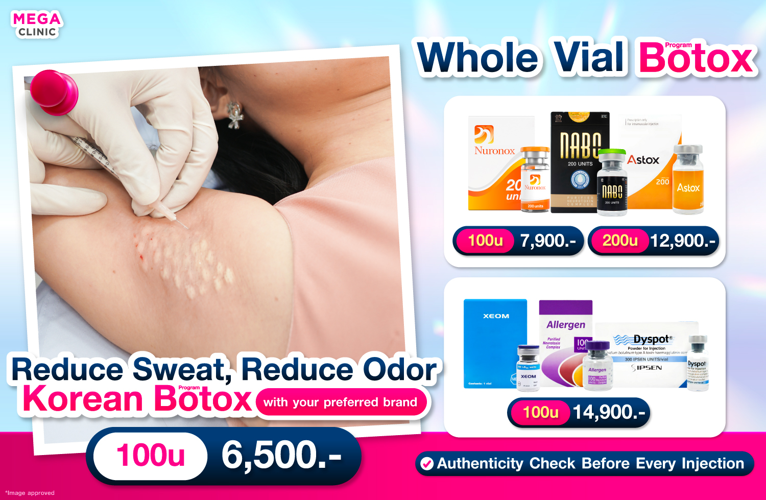 Which brand of Botox is best for armpits?