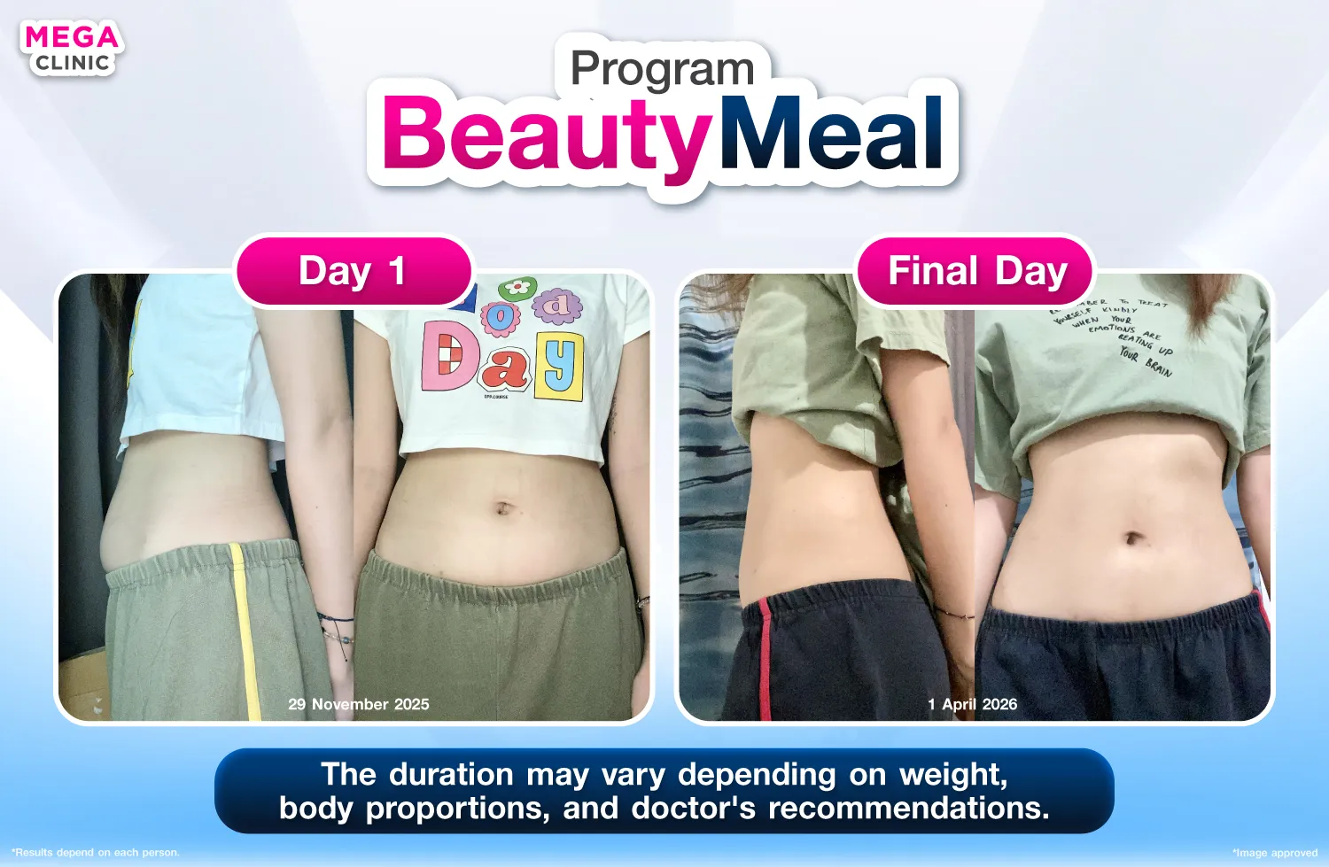 ก่อน หลัง ใช้ BeautyMeal ปากกาลดน้ำหนัก