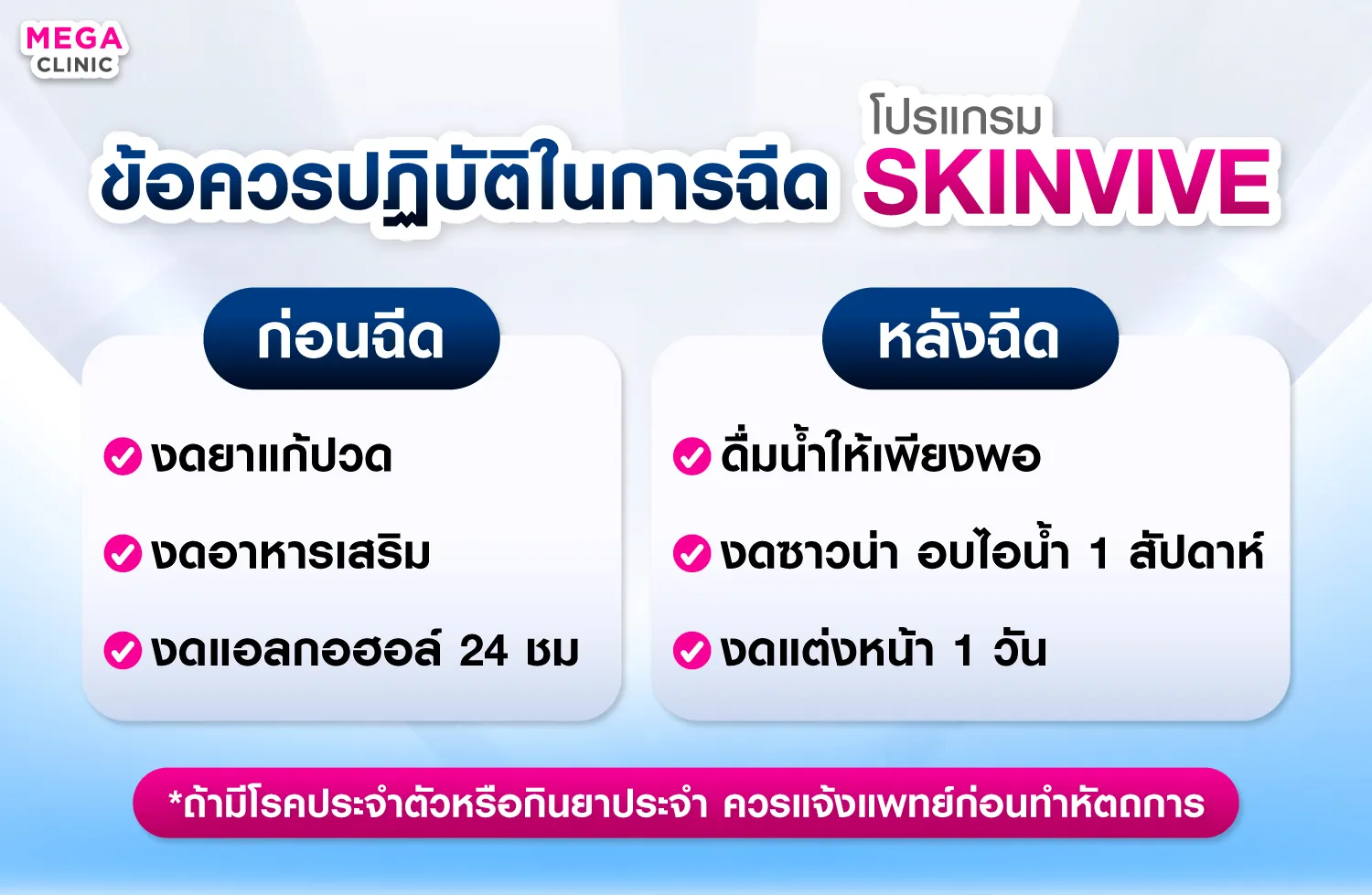 วิธีดูแลตัวเองเมื่อเข้ารับบริการ Skinvive